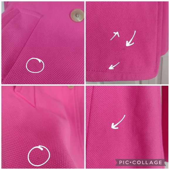 Banana Republic Hot Pink Woven Textured Cotton Double Breasted Pea Coat Medium - Picture 14 of 16